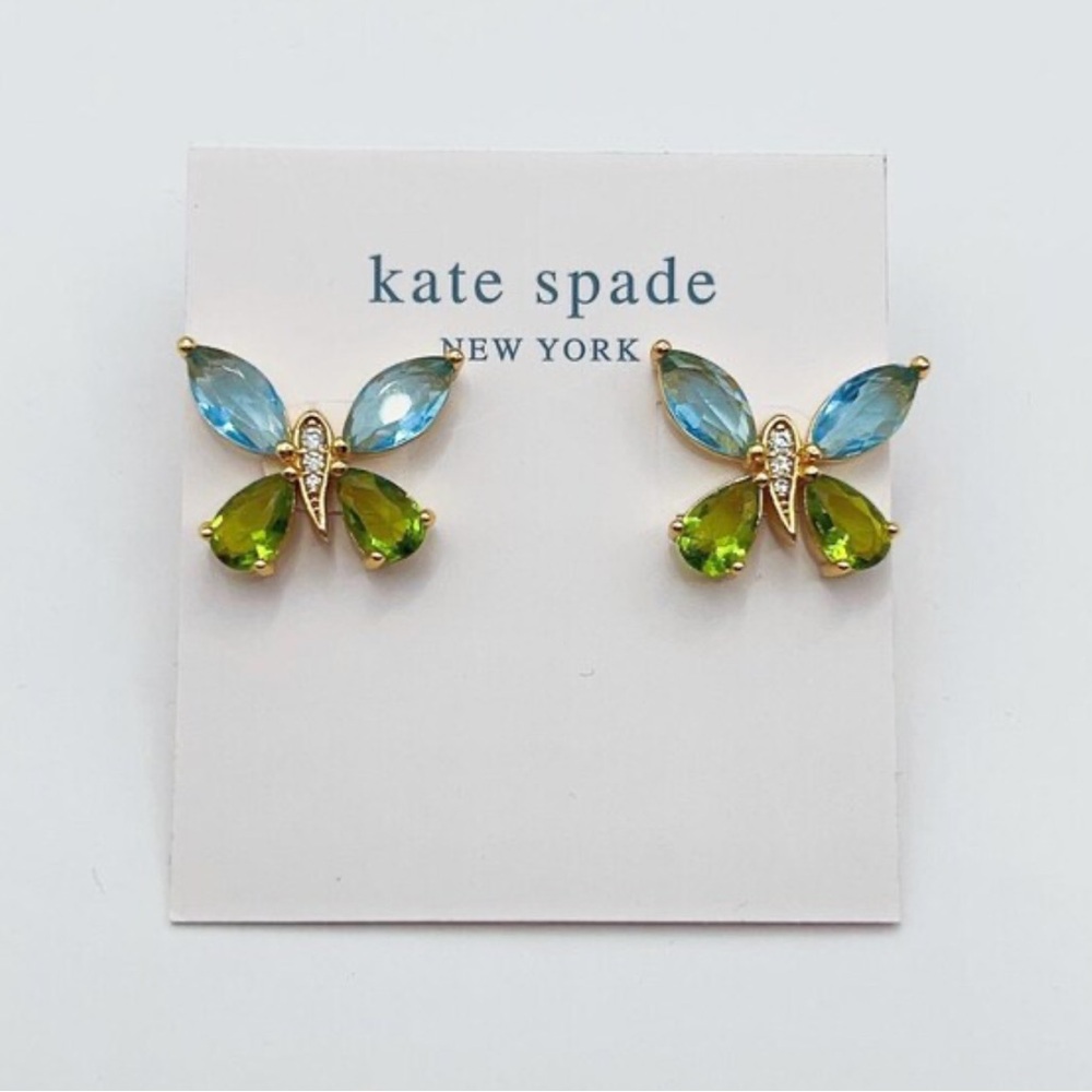 Kate Spade Blue and Green Butterfly Earrings